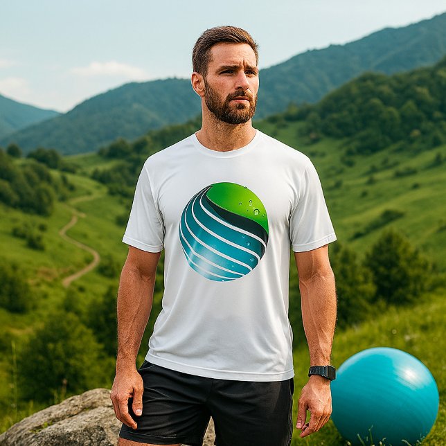 Abstraktens Grönt och Blå Globe Modern Earth T Shirt (Skapare uppladdad)