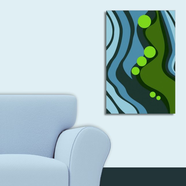 Abstraktens Grönt och blå Peninsula Poster (Abstract Green and Blue Peninsula Poster)