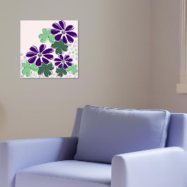 Abstraktens Grönt och Lila Klöver och nedre dörr Poster