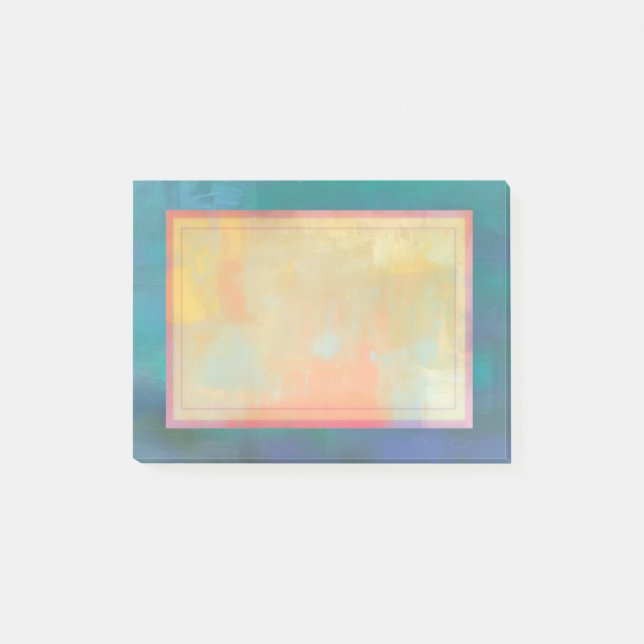 Abstraktens Grönt och Lila Post-it Block (Framsida)