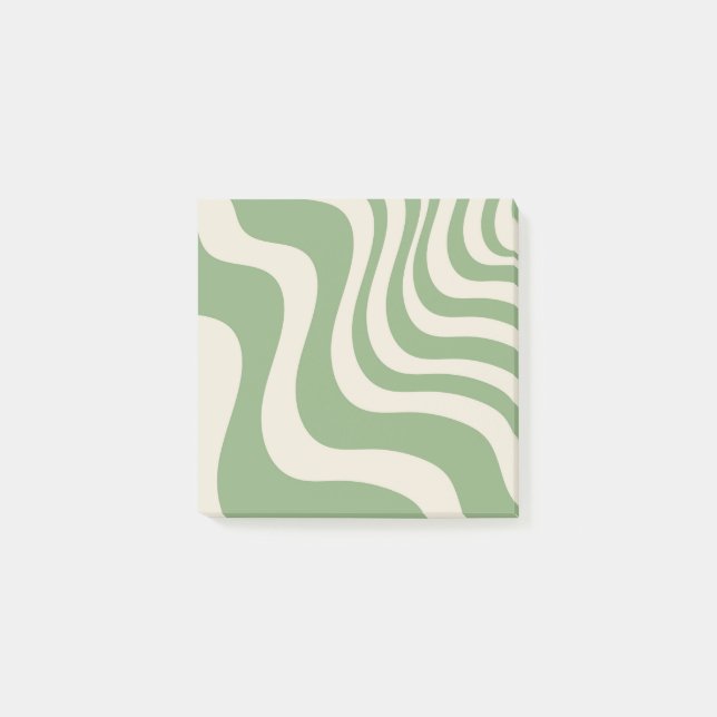 Abstraktens Grönt Vågigt Rand minimalistiska Vår Post-it Block (Framsida)