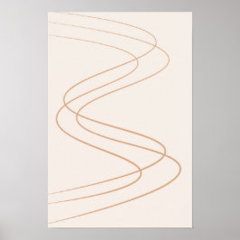 abstraktens gult och beige konst/ minimalistisk li poster