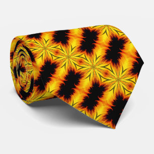 Abstraktens Gult och Brun Kaleidoscope Art Slips