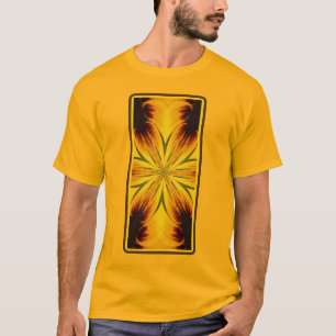 Abstraktens Gult och Brun Kaleidoscope Art T Shirt