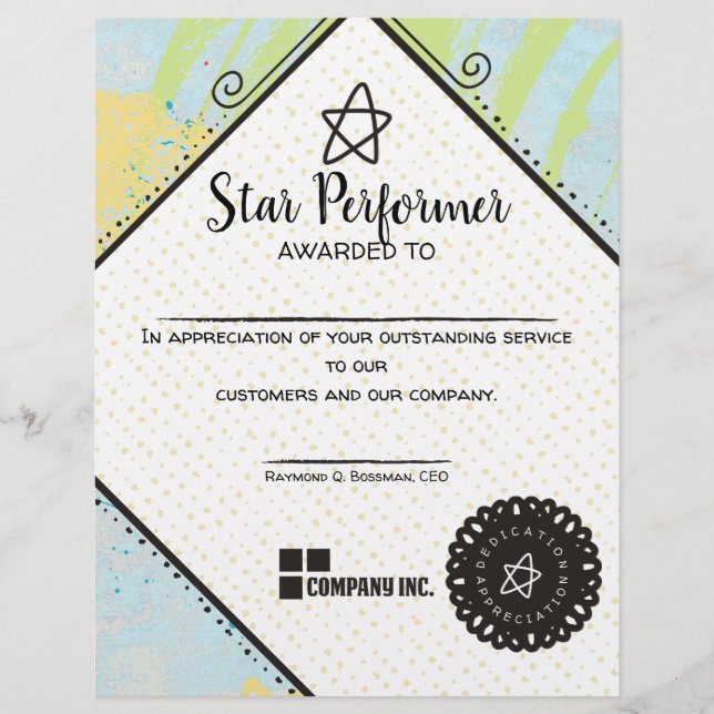 abstraktens högsta betyg för medarbetares uppskatt (Framsida)