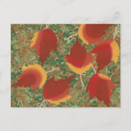 Abstraktens höstskarta Löv på markvykort Vykort