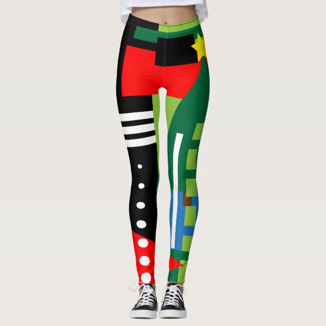 Abstraktens juldesign leggings (Framsida)