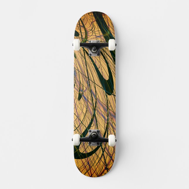 Abstraktens jungeldesign 2 mini skateboard bräda 18,5 cm (Framsida)