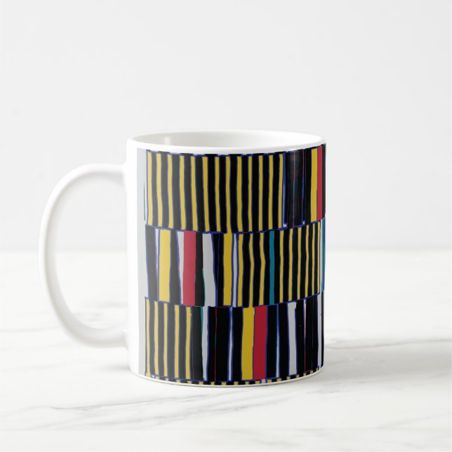 Abstraktens kollage asymmetriska mönster. Penseldr Kaffemugg (Vänster)