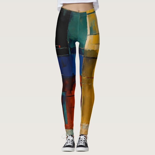 Abstraktens konstdesign leggings (Framsida)
