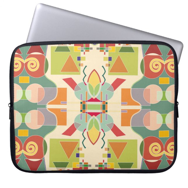 Abstraktens konstnärliga geometriska sömlösa mönst laptop fodral (Framsidan)