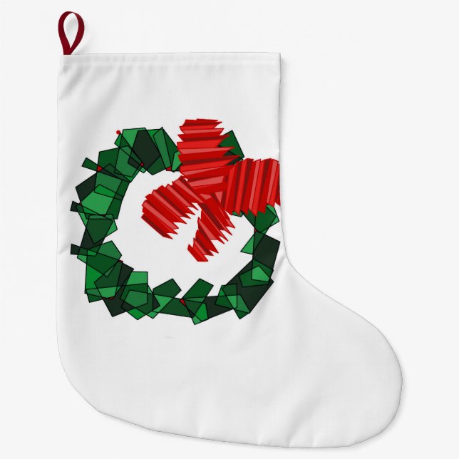 Abstraktens kransande julklapp stor julstrumpa (Framsidan)