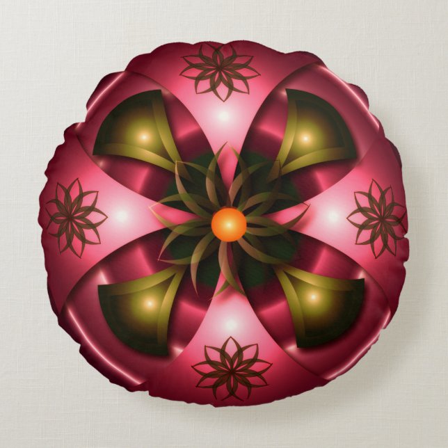 abstraktens kuddedesign rund kudde (Framsidan)