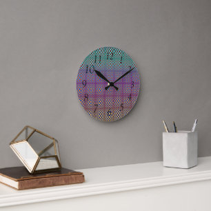 Abstraktens kvadrat 2 rund klocka
