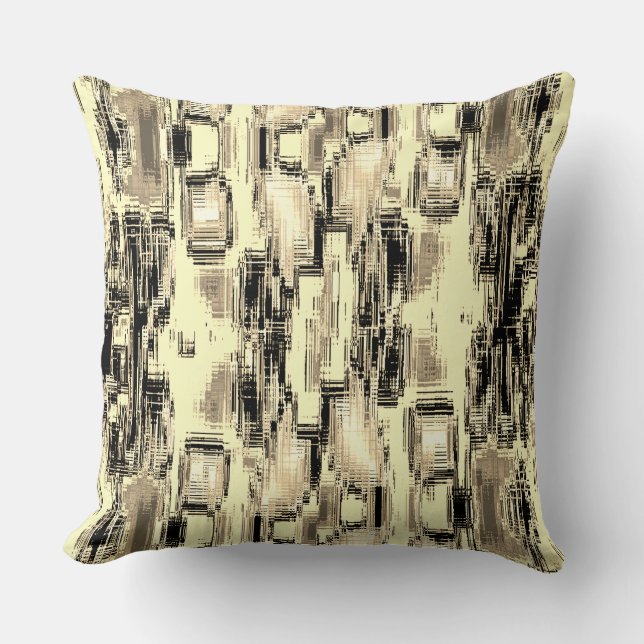 Abstraktens kvadrater bildade från repor över beig kudde (Framsida)