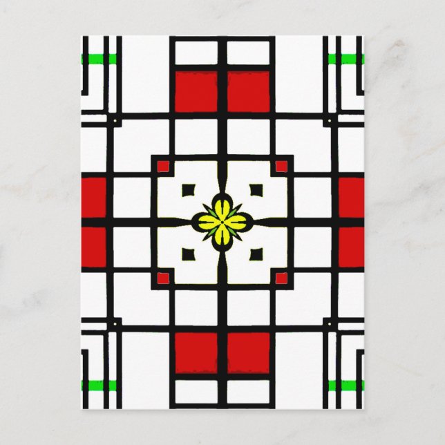 Abstraktens kvadrater vykort (Framsida)