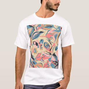 Abstraktens lapptäcke: geometrisk blommigt kräm. t shirt