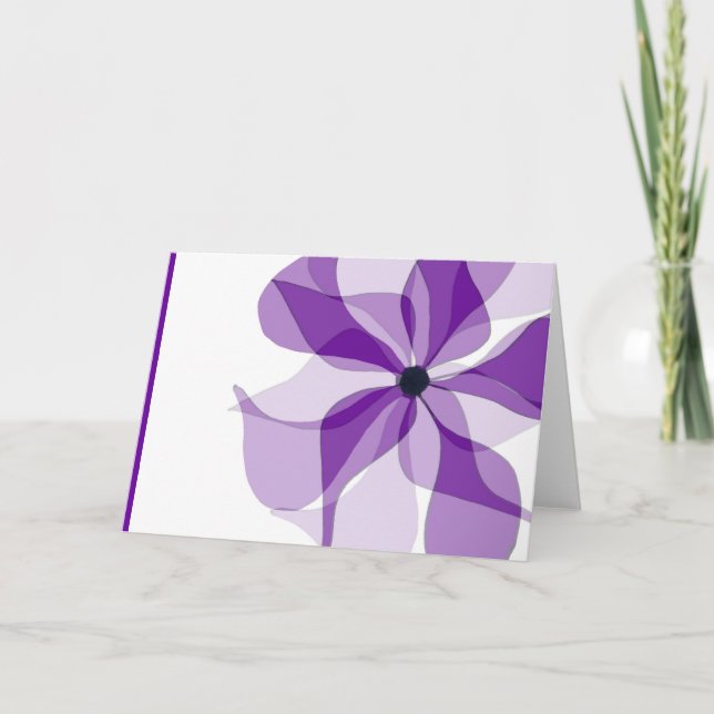 Abstraktens Lila Flower Kort (Framsida)