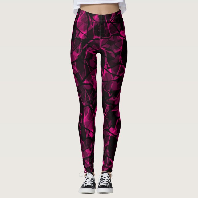 Abstraktens lila leggings (Framsida)