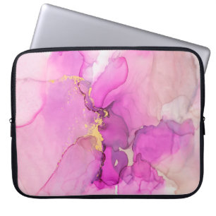 Abstraktens lila, lera, rosa, guld bakgrund. laptop fodral