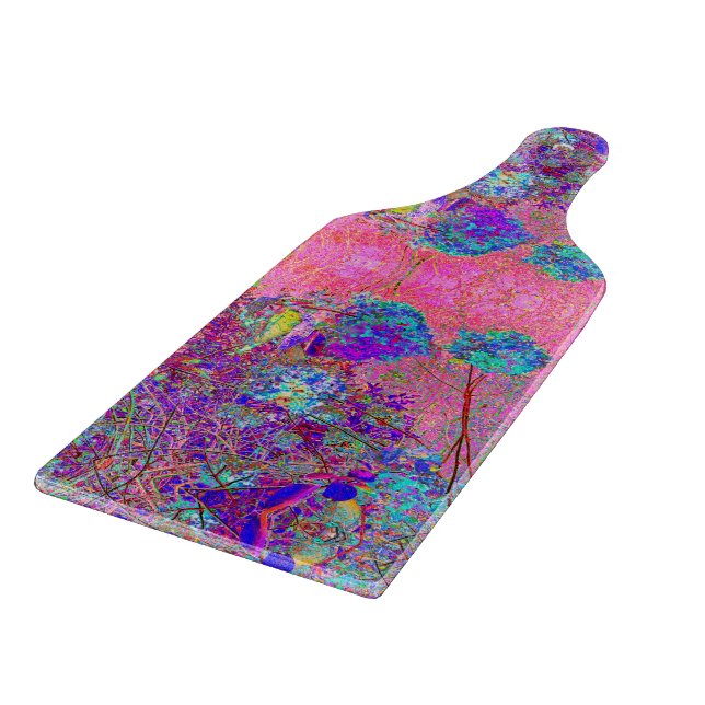 Abstraktens Lila och Blue Hydrangea med Magenta (Hörn)