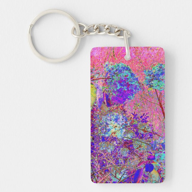 Abstraktens Lila och Blue Hydrangea med Magenta (Framsidan)