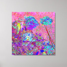 Abstraktens Lila och Blue Hydrangea med Magenta Canvastryck