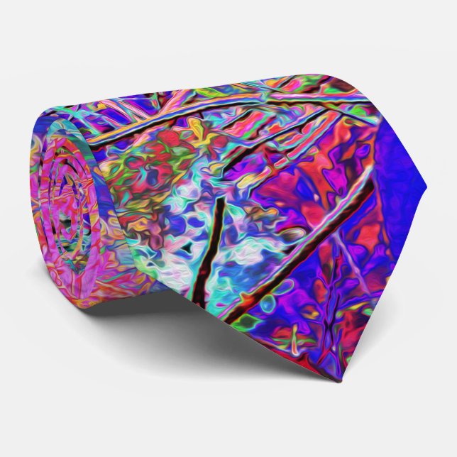 Abstraktens Lila och Blue Hydrangea med Magenta Slips (Rullad)