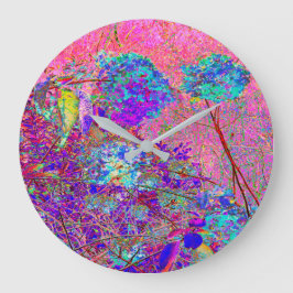 Abstraktens Lila och Blue Hydrangea med Magenta Stor Klocka