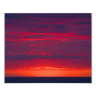 Abstraktens Lila och Orange Solnedgång Fototryck