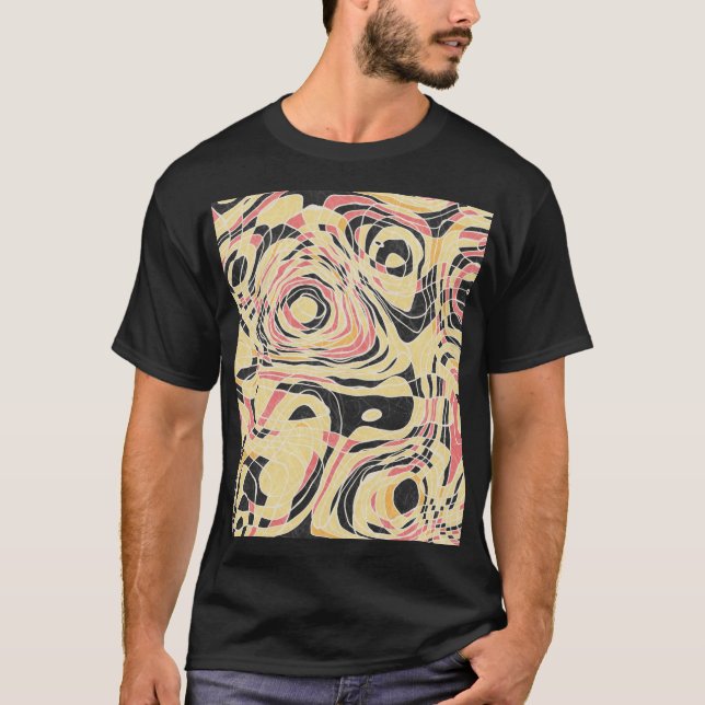 Abstraktens linjegeoo mönster, topografisk design. t shirt (Framsida)