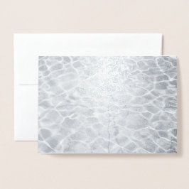 Abstraktens ljusreflektioner på Silver Vatten Folierat Kort