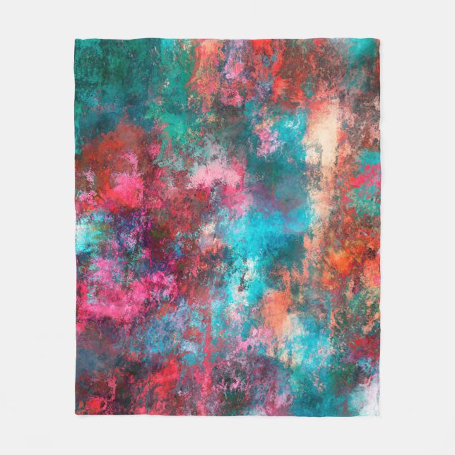 Abstraktens målning. Brushstroke, fläckar på färg. Fleecefilt (Framsidan)