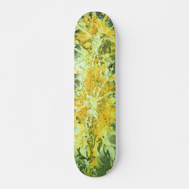 Abstraktens målning | Grågrön stänk Skateboard Bräda 20 Cm (Framsida)