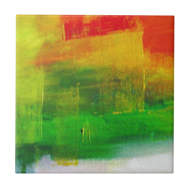 Abstraktens målning kakelplatta (Framsidan)