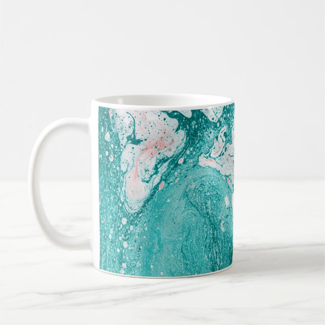 Abstraktens målning. Modern teckning. Marble, effe Kaffemugg (Vänster)