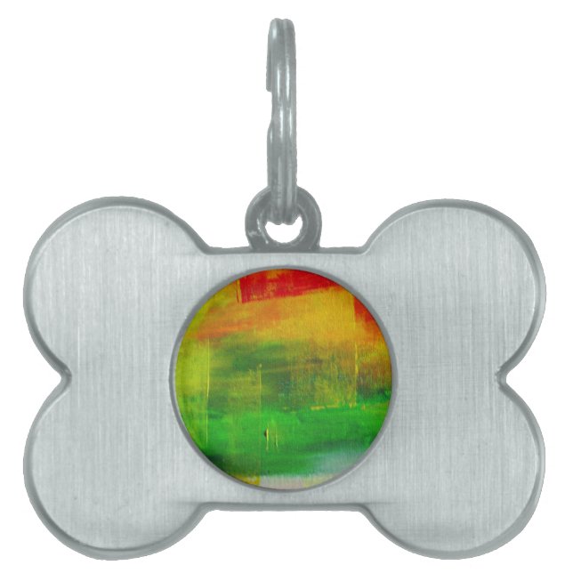 Abstraktens målning namnbricka husdjur (Framsidan)