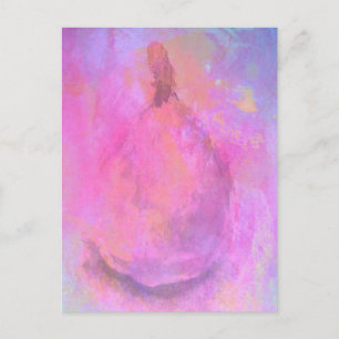 Abstraktens målning Rosa Pear med ännu livstid Vykort
