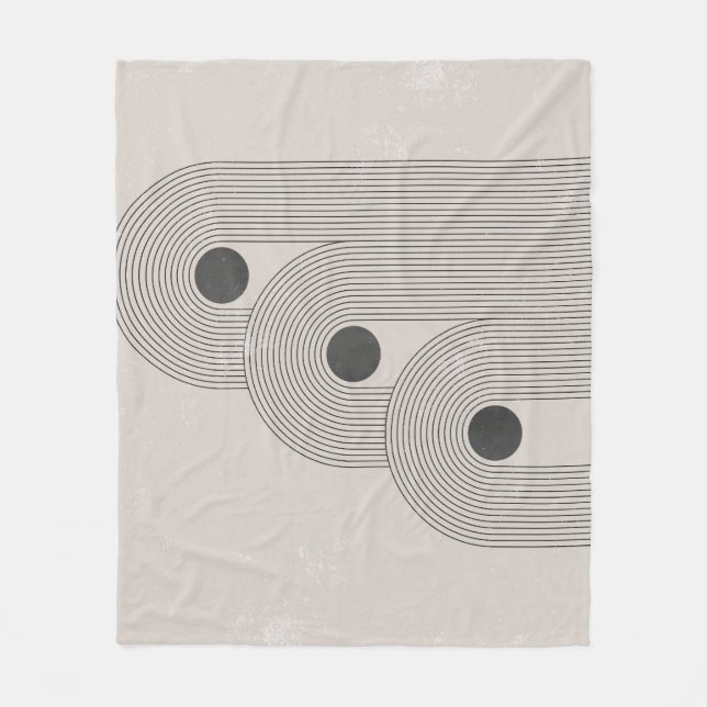 Abstraktens medelårhundrade, geometriska balansfor fleecefilt (Framsidan)