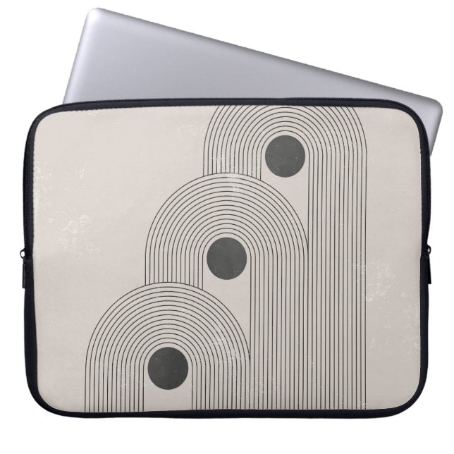 Abstraktens medelårhundrade, geometriska balansfor laptop fodral (Framsidan)