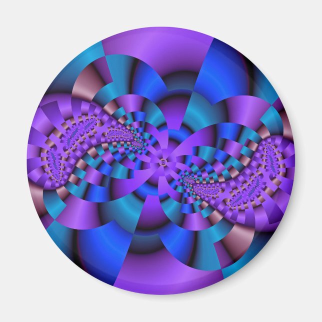 Abstraktens metallblomma magnet (Framsidan)