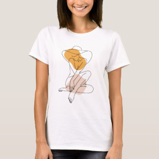 Abstraktens minimalistiska Blommigt av kroppsdelar T Shirt