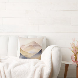 Abstraktens minimalistiska vattenfärgsbeige berg kudde