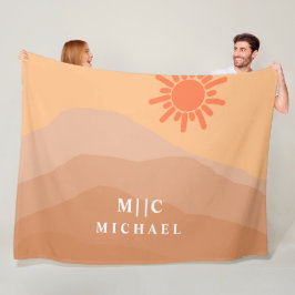 abstraktens moderna bergsvåg fleecefilt