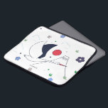 Abstraktens moderna flygkranillustration laptop fodral<br><div class="desc">Modern abstrakt flygkranillustration. Vit bakgrund med blå och röd färg.</div>