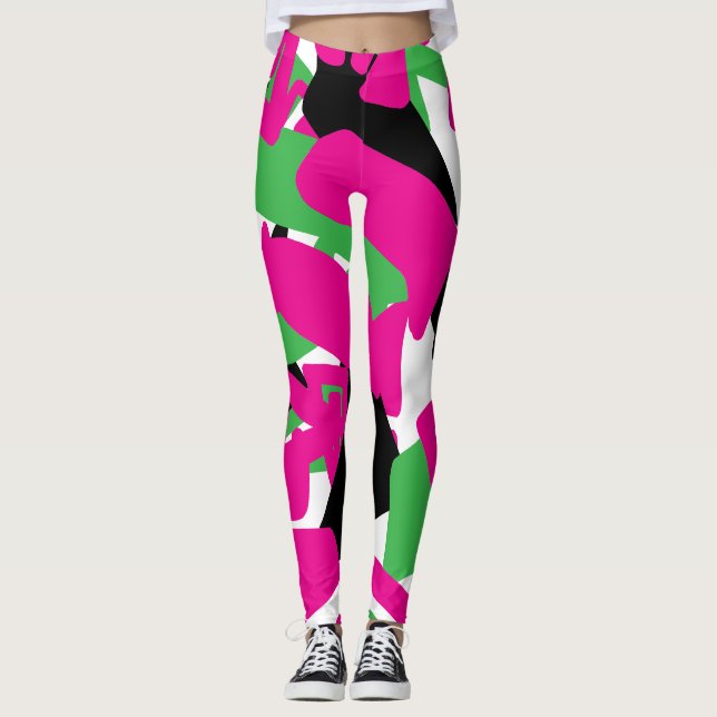 Abstraktens moderna former leggings (Framsida)