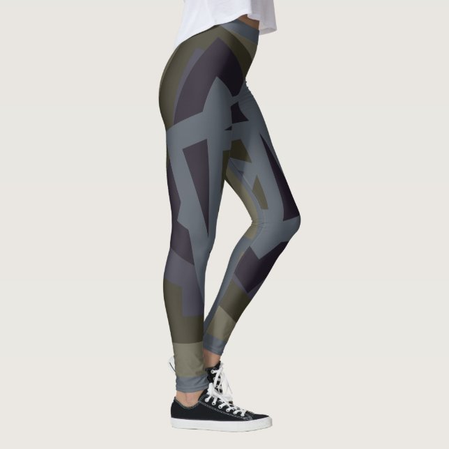 Abstraktens moderna geometri mönster leggings (Höger)