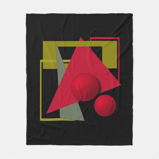 Abstraktens moderna geometriska former skrivs ut fleecefilt (Framsidan)