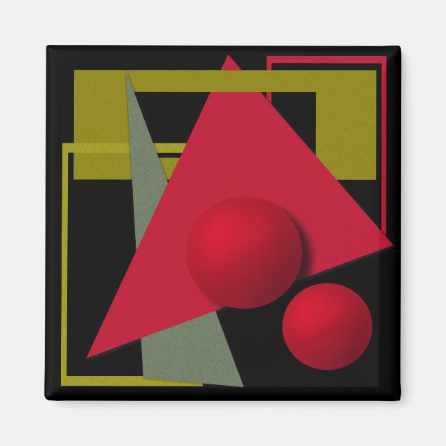 Abstraktens moderna geometriska former skrivs ut magnet (Framsidan)