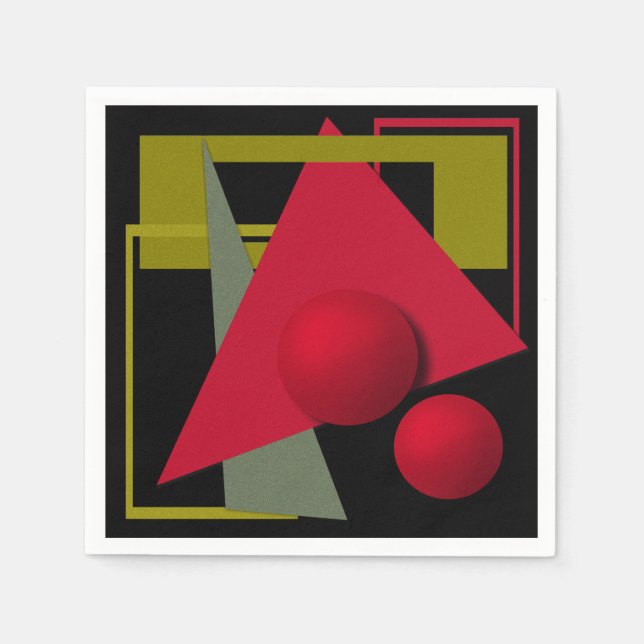 Abstraktens moderna geometriska former skrivs ut pappersservett (Framsidan)